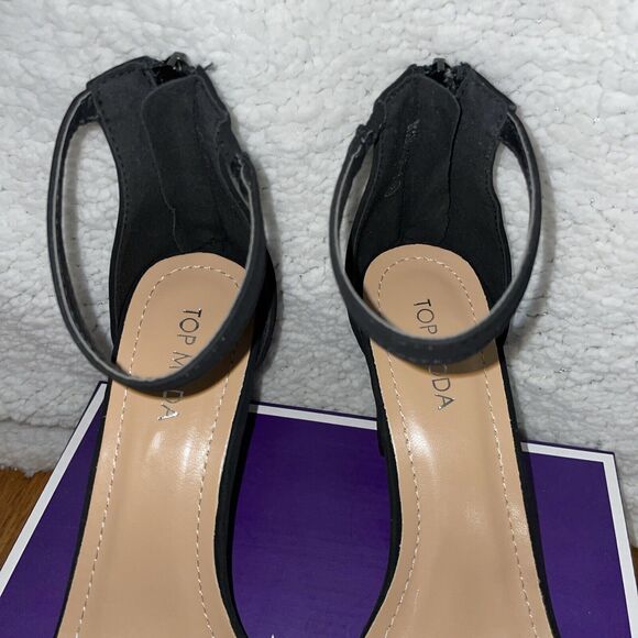 Top Moda Hannah Chunky Heel Sandal Black Size 8.5 - Picture 6 of 13